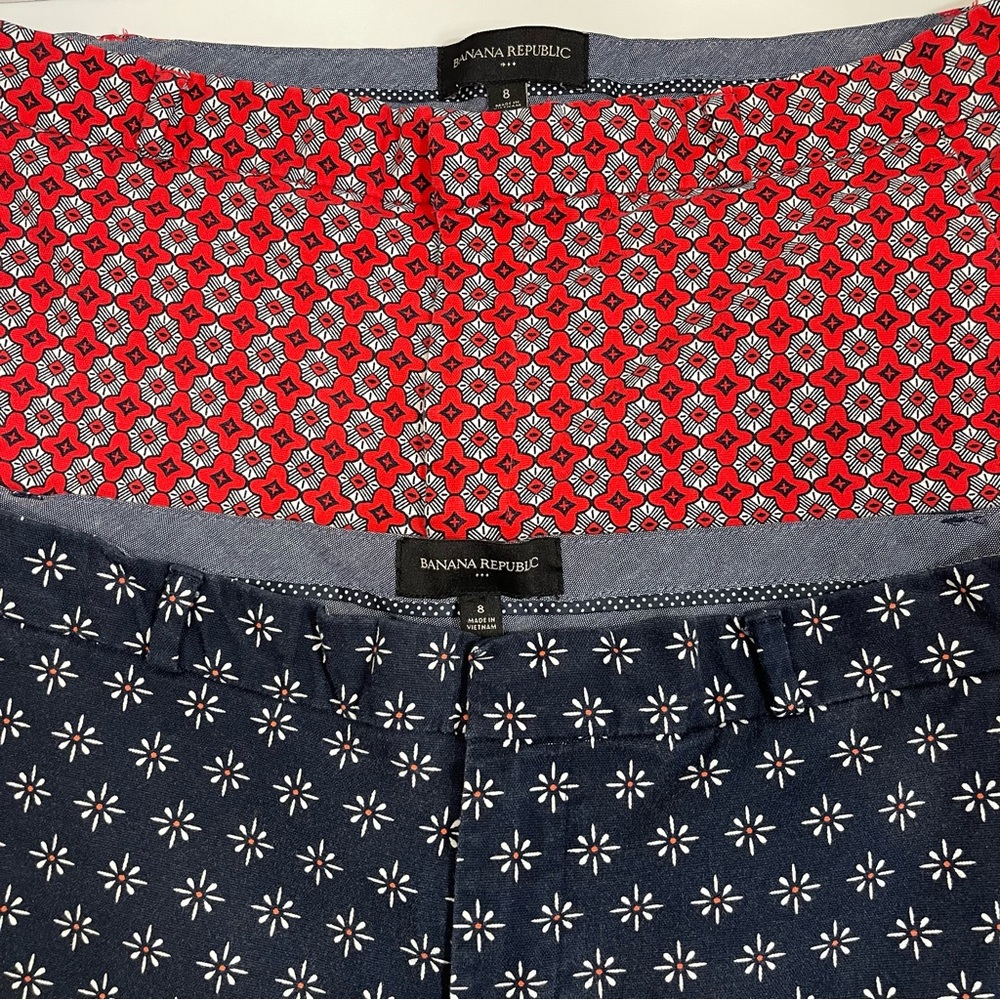 Set of 2 Banana Republic Chino Shorts Cotton Lightweight Summer Vacation Size 8 - Picture 5 of 16